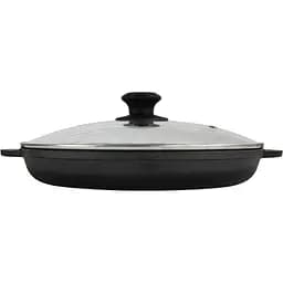 Сковорода-гриль Brizoll Monolith чавунна зі скляною кришкою 30х3.5 см (M3035G-6)