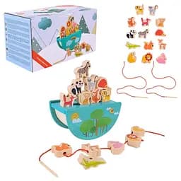 Деревянная игрушка Балансир-шнуровка 2 в 1 Bambi C9406