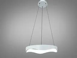 Сучасна підвісна LED люстра хвиля для кухні Diasha 0471A WH біла 50 см 36W регульована за висотою