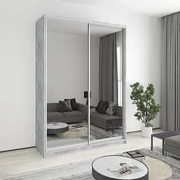 Шкаф-купе двухдверный MebelStar Комбо AL 2 Зеркала 170x60x240 см Бетон (MBS-4198)