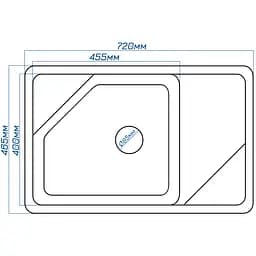Мийка кухонна Valetti 64N гранітна 720х460 мм чорна - мініатюра 10