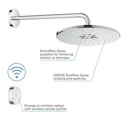 Верхній душ із душовим кронштейном Grohe Rainshower 310 SmartConnect 26640000, Хром - мініатюра 11
