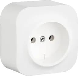 Розетка одинарная без заземления накладная керамическая белая 10А Lumano MODA
