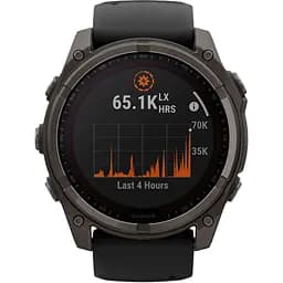 Смарт-годинник Garmin Fenix 8 Solar Sapphire 51mm Carbon Gray DLC Titanium with Black/Pebble Gray Silicone Band (010-02907-10/11/70) [115055] - мініатюра 2