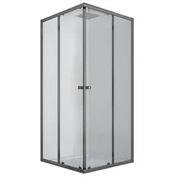 Душевая кабина без поддона Mixxus Cubic SC01-90x90x185-TR прозрачное стекло 4 мм graphite MI6907, Универсальная, прозрачная, графит