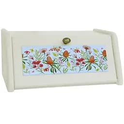 Хлібниця дерев'яна Mazhura Польові квіти 40.5x27.5x18.5 см біла (mz508564)