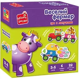 Розвиваюча гра Vladi Toys з липучками. Веселий фермер (VT2100-13)