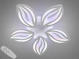 Люстра стельова LED Diasha 8092/5WH, 75W, 3200K-6000K, білий метал, сучасний стиль, смарт з пультом, димером