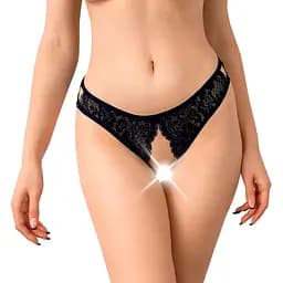 Мереживні трусики з відкритим доступом Art of Sex - Mia, розмір L-2XL, Чорний