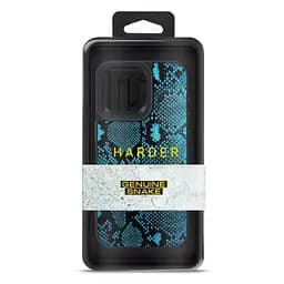 Кожаный чехол для Apple iPhone 15 Pro Max, Harder Genuine Snake, синий, термополиуретан ТПУ + экокожа с имитацией змеиной кожи, панель, защита корпуса, противоударный, микрофибра, рамка вокруг камеры, защита всего корпуса, (ARM76784) - мініатюра 3