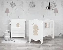 Пеленальный комод Trama Eco Sleepy Bear Light Earth, белый (8312643)