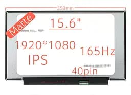 Матриця B156HAN15.2 екран для ноутбука 15.6" IPS 165Hz 1920×1080, матова, eDP 40pin, Slim, narrow border 350mm 350cd/m², 89/89/89/89, 1000:1