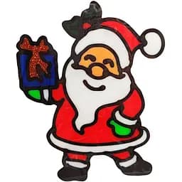 Силиконовая наклейка на стекло Bambi Санта Клаус держит подарок 20 х 15 см (13-63-02)