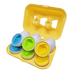 Сортер-головоломка Монтессори Яйца с фруктами и овощами DF28A 6 шт в лотке