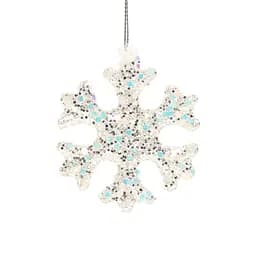 Ялинкова прикраса "Сніжинка з кристалами" 6,5 см, YQ1463837