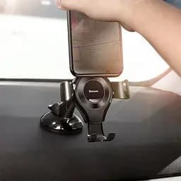 Тримач в машину Baseus Osculum Type Gravity Car Mount black (21743 black) - мініатюра 3