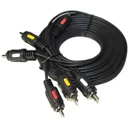 Кабель-переходник звуковой Atcom 3xRCA M - 3xRCA M 3 м черный (10712)