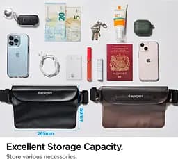Комплект сумок поясних Spigen A620 Universal водонепроникних 2 шт. чорна/прозора [84028] - мініатюра 6