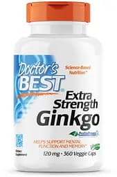 Натуральна добавка Doctor's Best Extra Strength Ginkgo 120 mg, 360 вегакапсул