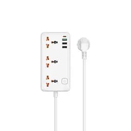 Мережевий подовжувач WIWU 30W Cube Multiple Function GaN Power Strip 1C3A+3 sockets Wi-S005 EU White (6977703654196)