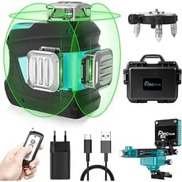 Лазерный нивелир DecTeam DJ03CG 3D уровень с дистанционным управлением для строителей 12 самовелелированных линий