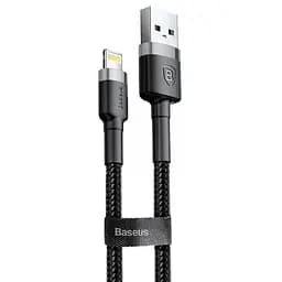 Дата кабель Baseus Cafule Lightning Cable 2.4A (1m) (CALKLF-B) Сірий/Чорний