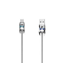 USB Cable Hoco U30 Shadow Knight MicroUSB Silver 1.2m