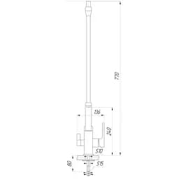 Змішувач для кухні під осмос Globus Lux Lazer GLLR-0900-10-01 чорний (24676) - мініатюра 8