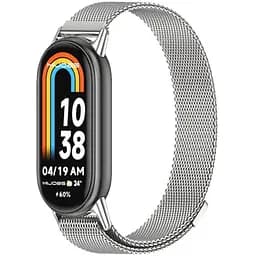 Ремешок металлический Mijobs миланское плетение для фитнес браслета Xiaomi Mi Smart Band 8 Silver