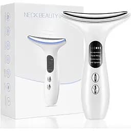 Масажер мікрострумовий для шиї, підборіддя та ліфтингу обличчя Swan HY-38 ультразвуковий білий