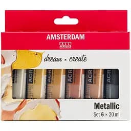 Набір акрилових фарб Amsterdam Metallic 6х20 мл
