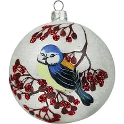 Ялинкова прикраса Санта Шоп Синиця з калиною скло (4820001112399)