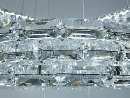 Підвісна LED-люстра Diasha 7896/600+400+200CH з трьома кришталевими кільцями, пультом, 70 W, CH, 59 см, 12-20m2 - мініатюра 6