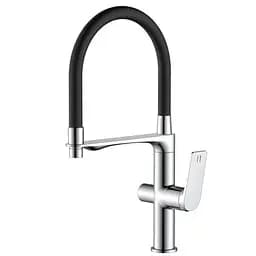 Смеситель для кухни на две воды с гибким изливом Mixxus Premium Derby 021 MI6600 Хром