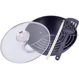 Казан Kamille Wok чавунний з антипригарним покриттям та аромо-кришкою Ø14,5хØ28х9,5 см  000264368