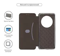 Чехол-книжка для Xiaomi Redmi 14C 4G/A4 5G Poco C75 4G/M7 5G, G-Case, черный, кожаный чехол-книга из экокожи (PU) и TPU, с магнитом, с подставкой и вместительным кардхолдером, противоударный, защита всего корпуса, ArmorStandart (ARM85158) - мініатюра 3