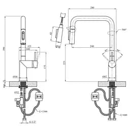 Змішувач для кухні Kroner Element 296569B-3801 (CV035988) - мініатюра 10