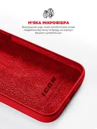 Силиконовый чехол для Apple iPhone 14, ICON2 Case, красный, противоударный, панель, защита всего корпуса, матовая поверхность Soft Touch, выступает над дисплеем, совместим с защитными стеклами и пленками, с микрофиброй, ArmorStandart (ARM63594) - мініатюра 7
