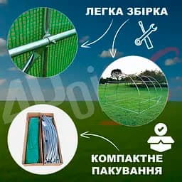 Теплиця садова 4Points 18м2 3х6м парник для городу дому дачі з вікнами, Зелений - мініатюра 7