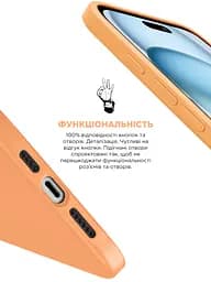 Силиконовый чехол для Apple iPhone 15 Plus, ICON2 Case, оранжевый, противоударный, панель, защита всего корпуса, матовая поверхность Soft Touch, выступает над дисплеем, совместим с защитными стеклами и пленками, с микрофиброй, ArmorStandart (ARM70518) - мініатюра 4
