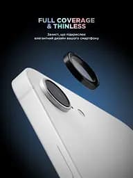 Захисне скло для камери Apple iPhone 16e/17e, Supreme BI, чорний колір, з рамкою, глянцеве скло для захисту лінз, протиударне, прозоре, з клейовим шаром по контуру, не впливає на якість фото, ArmorStandart (ARM84426) - мініатюра 2