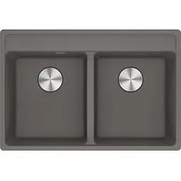 Кухонна мийка Franke Maris, фраграніт, прямокутник, без крил, 760х510х200мм, чаша - 2, врізна, MRG 620 TL, сірий камінь