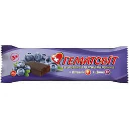 Батончик гематовіт Вітапак з альбуміном та ягодами чорниці 40 г