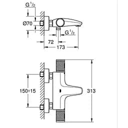 Термостат для ванни Grohe Grohtherm 1000 Performance 34830000, Хром - мініатюра 3