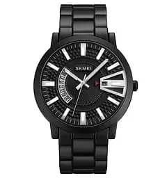 Мужские часы Skmei 1985 на браслете (Черные с серебристым)