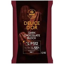 Шоколад черный Delice D'or P512 блок 1.2 кг