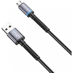 Кабель XO NB215 2.4A Intelligent conversion light braided data cable Micro cable Чорний
