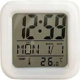 Настільний LED годинник кубик хамелеон з підсвічуванням - нічник будильник акумуляторний з термометром