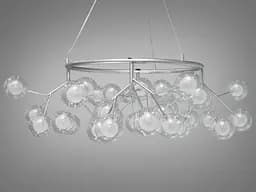 Неймовірно вражаюча люстра "Світлячок", 36 ламп, колір-хром сатин