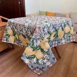 Скатертина Прованс Lemon 100х95 см жовта з зеленим (16128)  